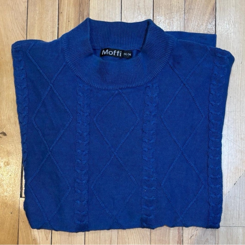 Vintage Moffi blue cable knit sweater
